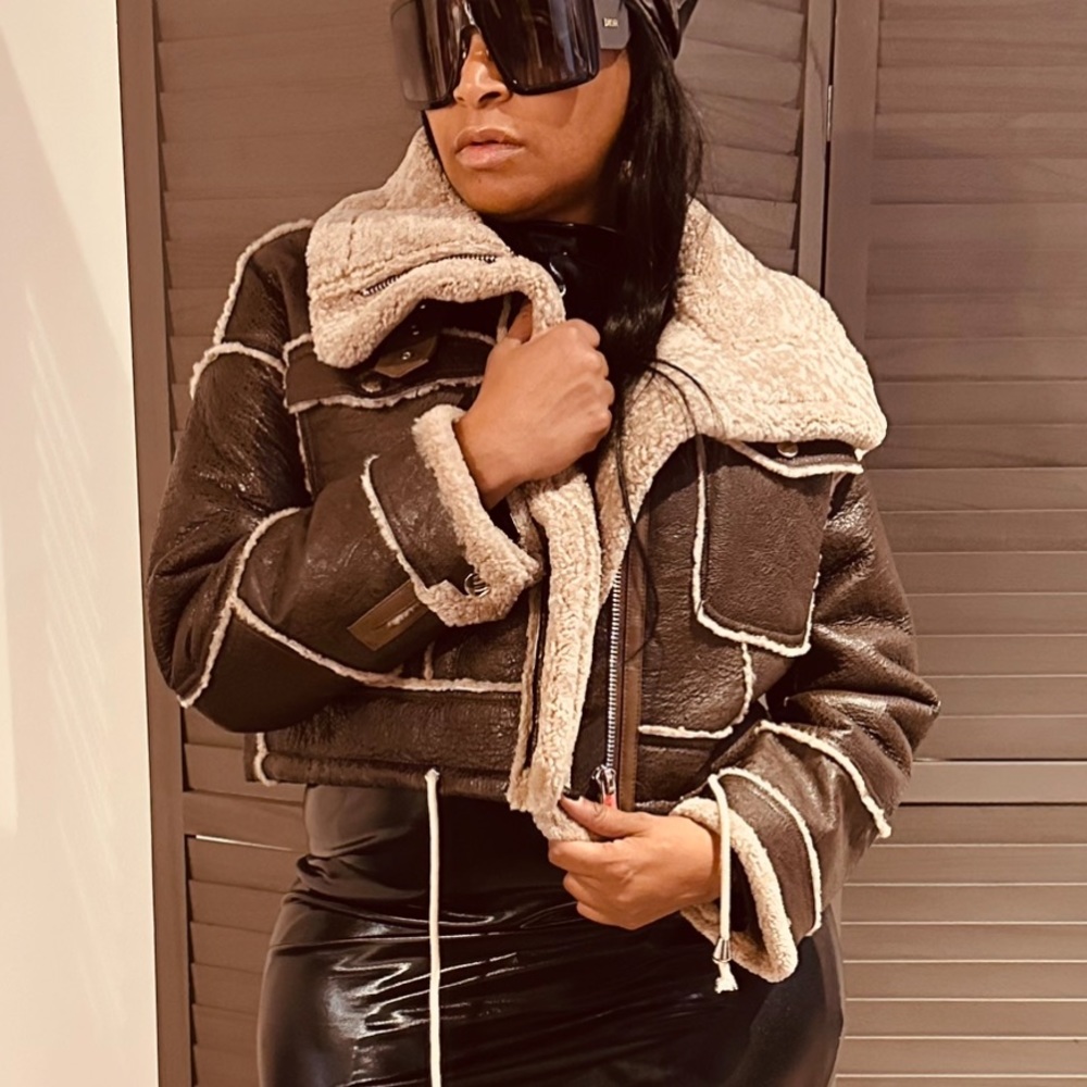 Shearling flight jacket